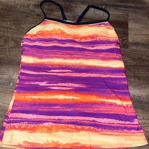NIKE, 8/ medium, sunset colored swim top